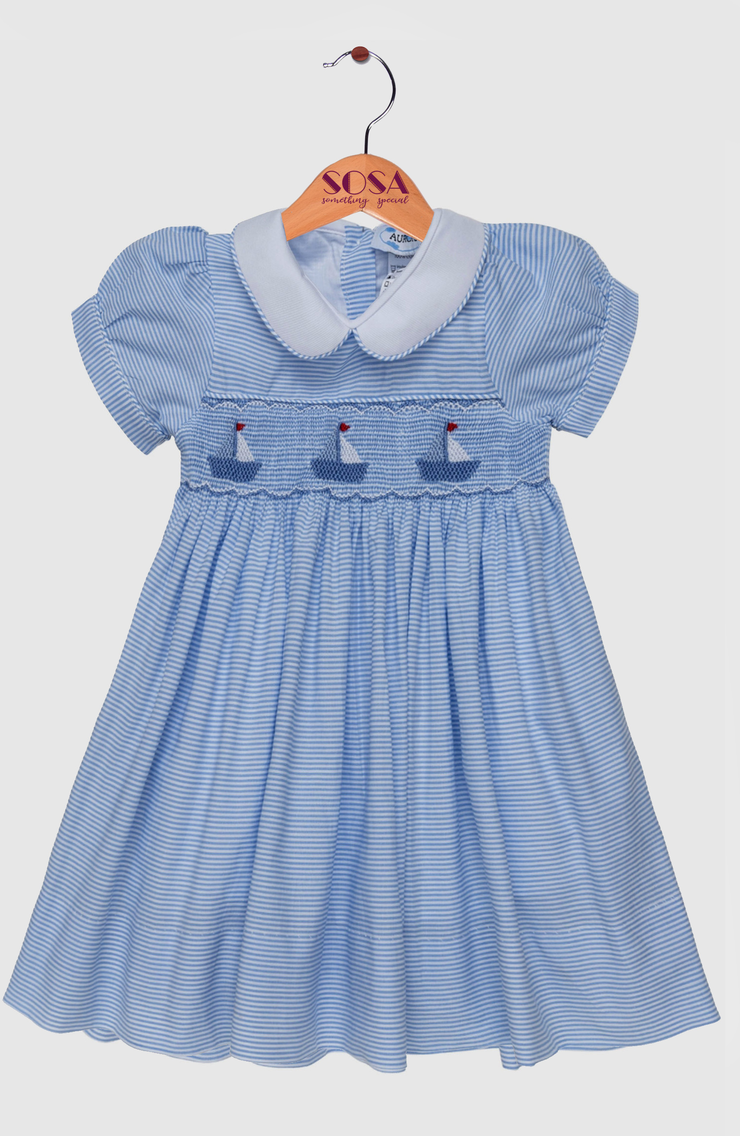 Plava pamučna haljinica  za devojčice   