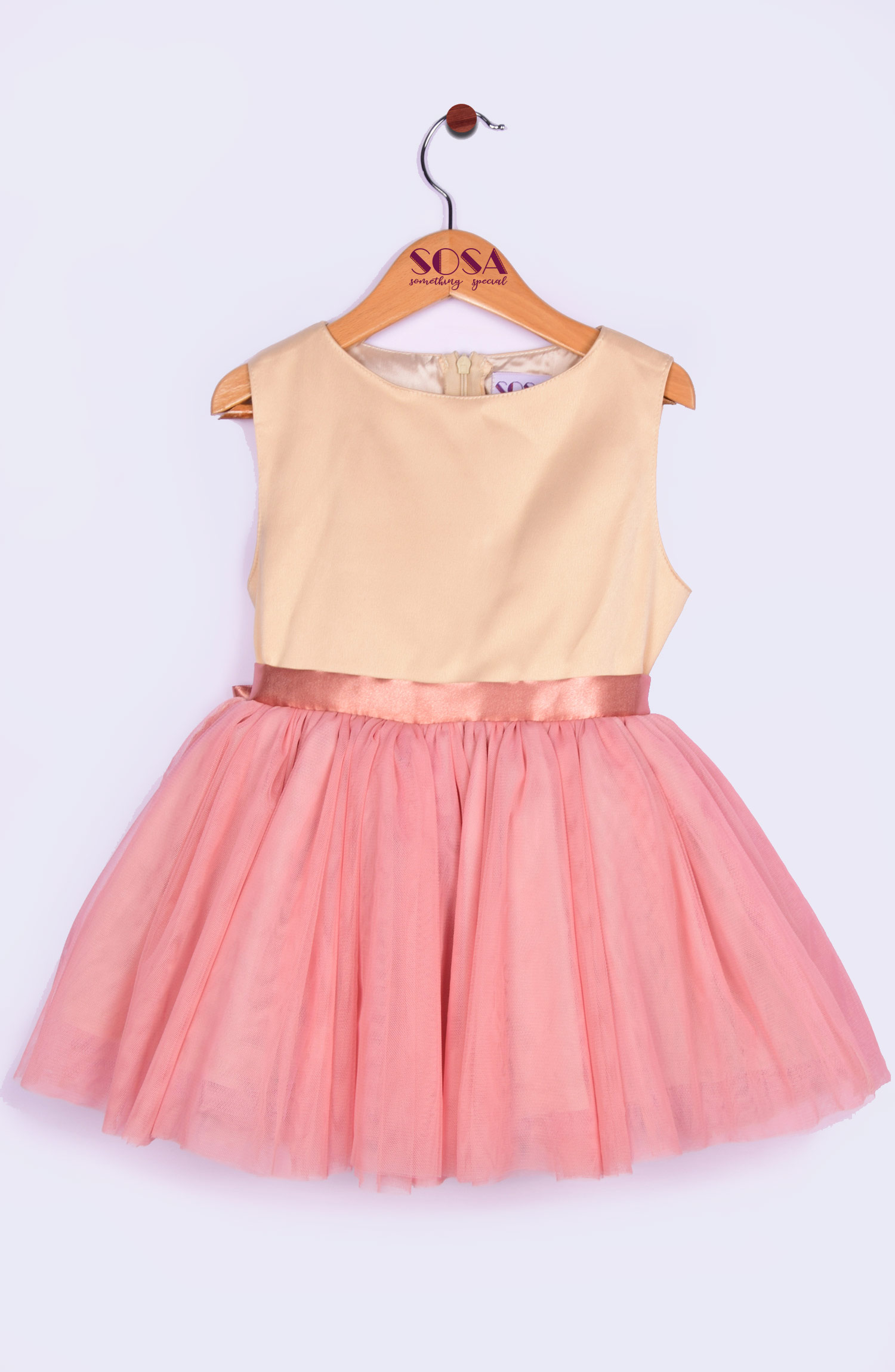 Svečana haljina za devojčice - bež i roze tutu suknja od tila  