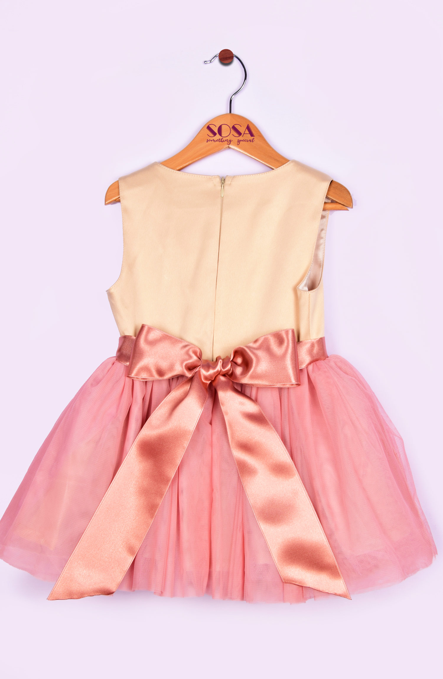 Svečana haljina za devojčice - bež i roze tutu suknja od tila  