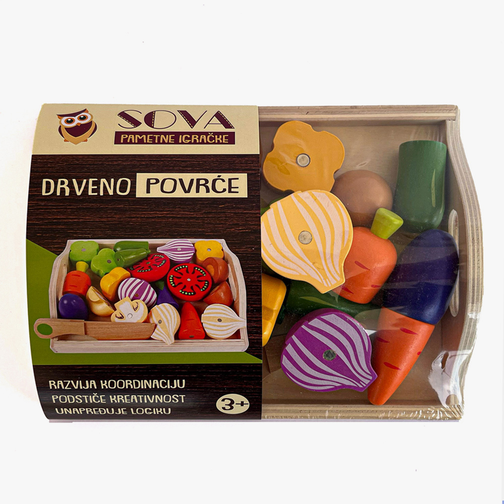 SOVA edukativna drveno igračka voće i povrće 