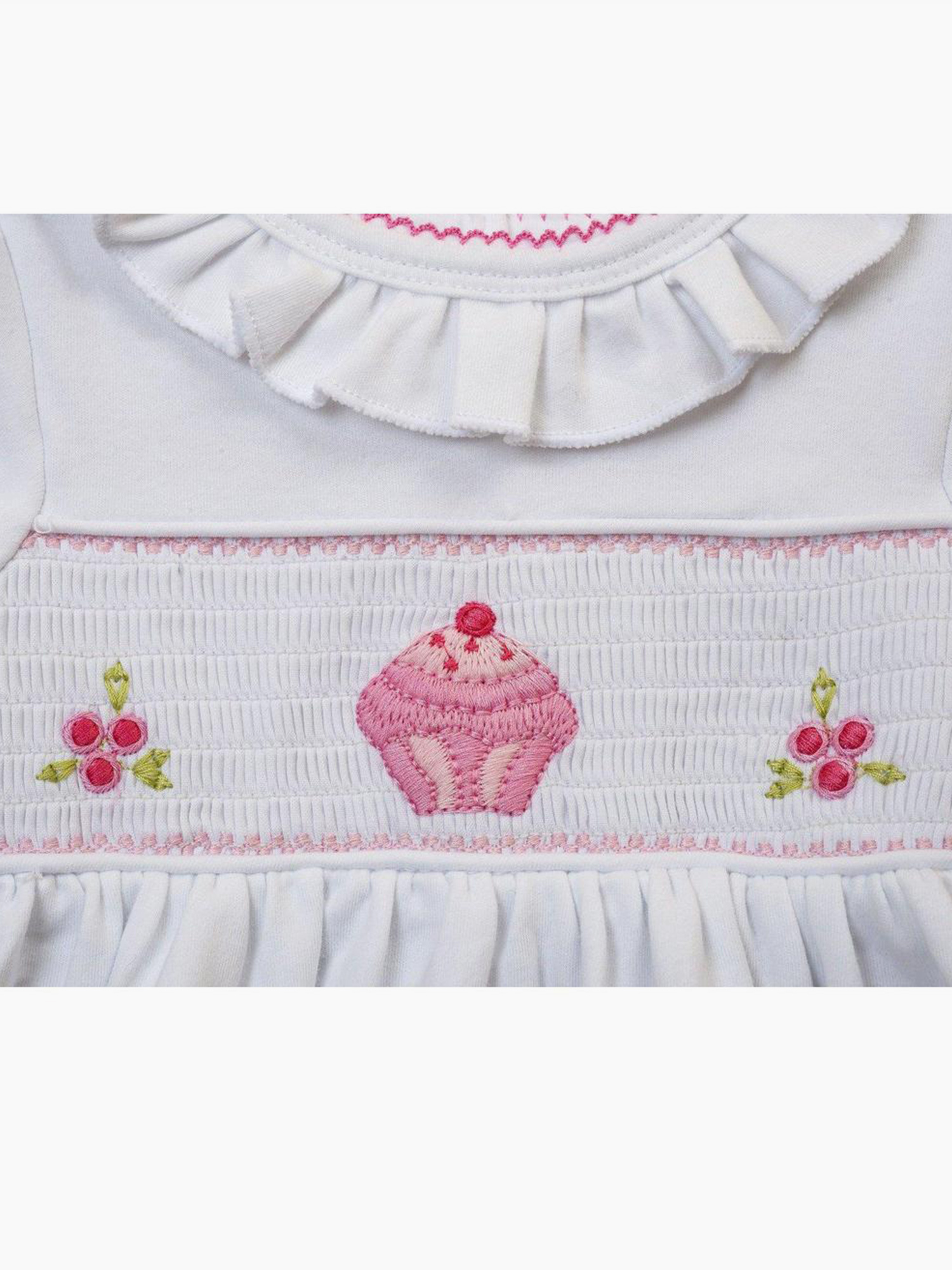 Pamučna bela haljina za devojčice - cupcake 