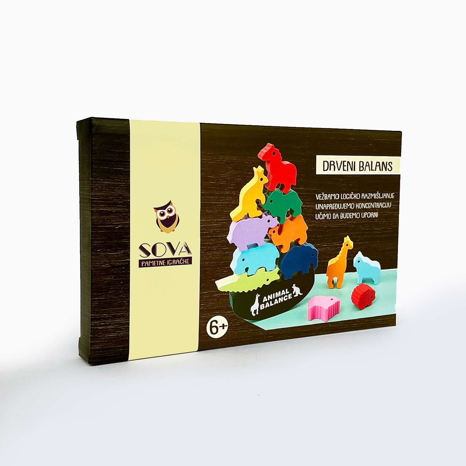 SOVA balans edukativna igračka drvene životinje 