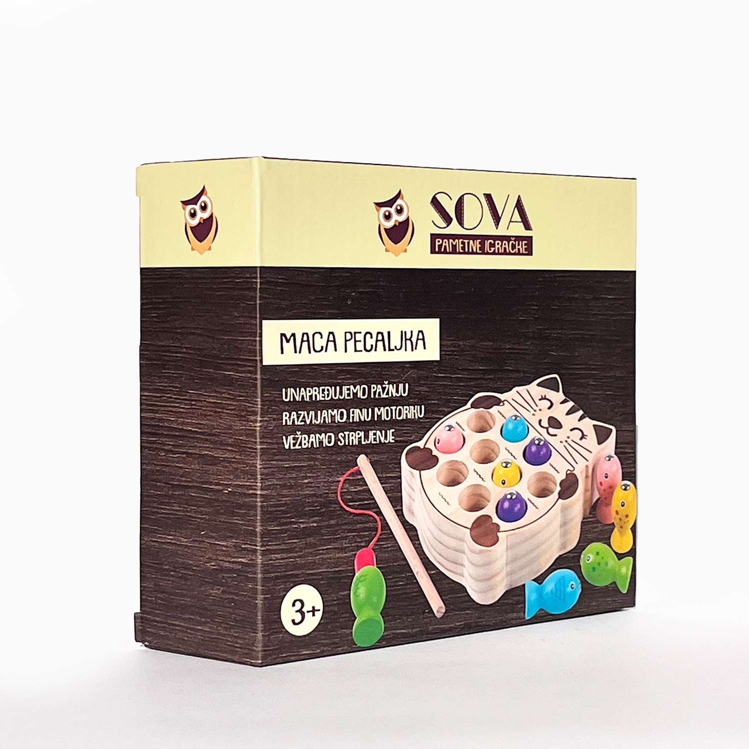 SOVA drvena  didaktička igračka pecaljka  
