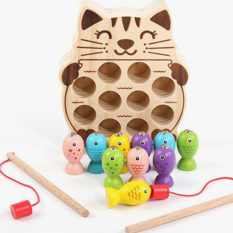 SOVA drvena didaktička igračka pecaljka 