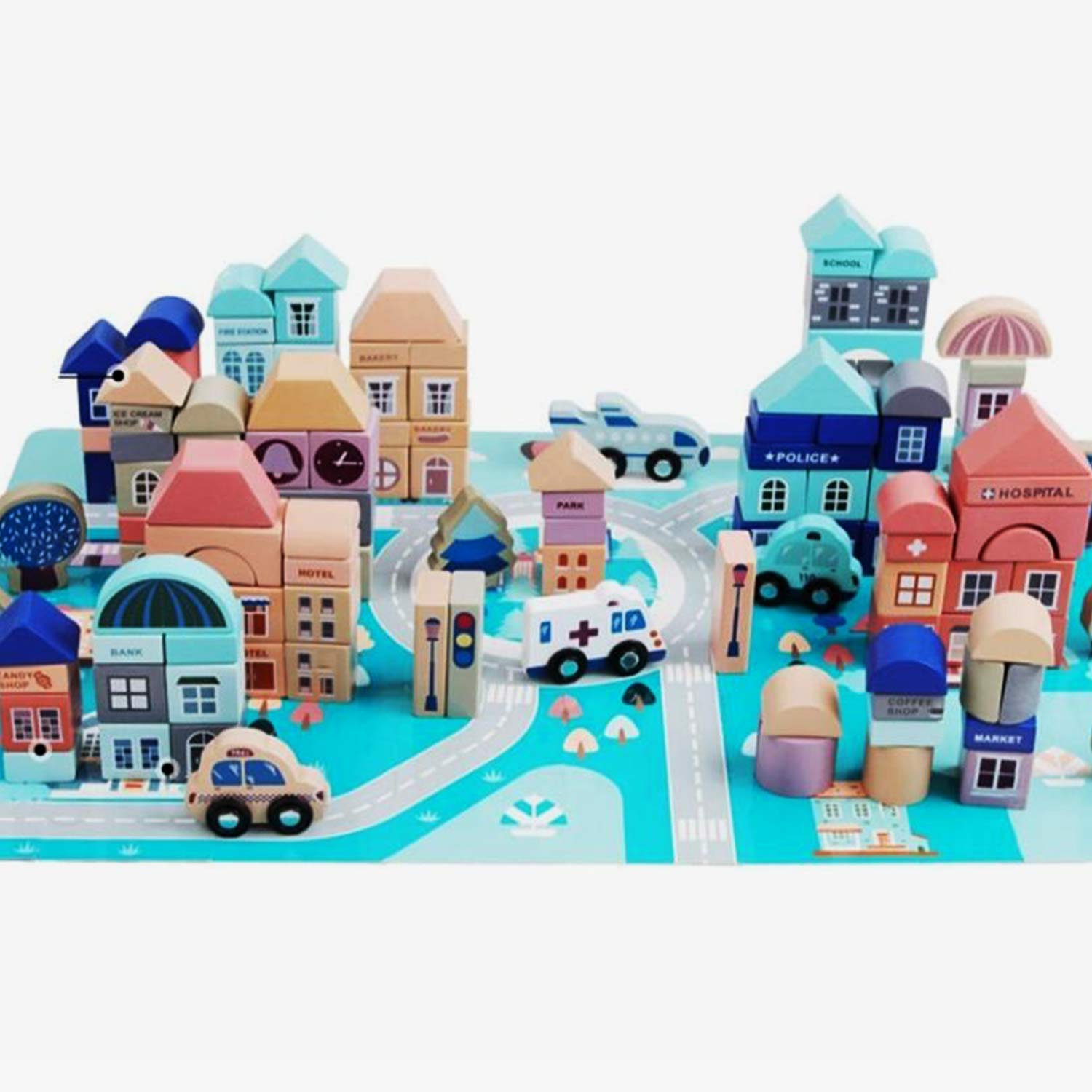 SOVA grad edukativna igračka drvene kocke 