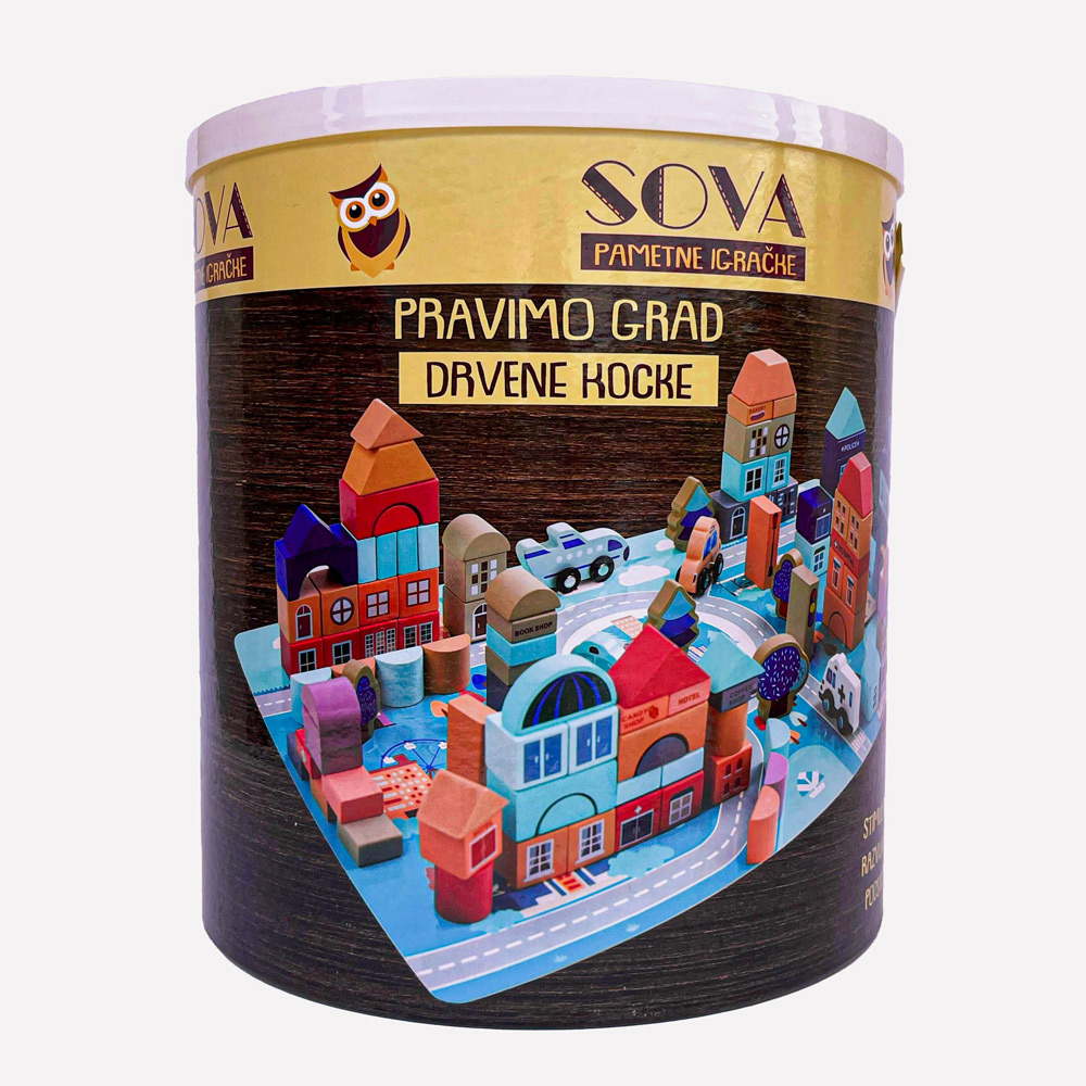SOVA grad edukativna igračka drvene kocke 