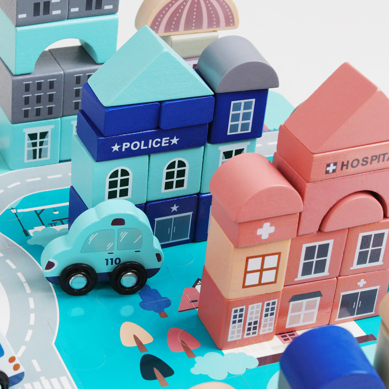 SOVA grad edukativna igračka drvene kocke 