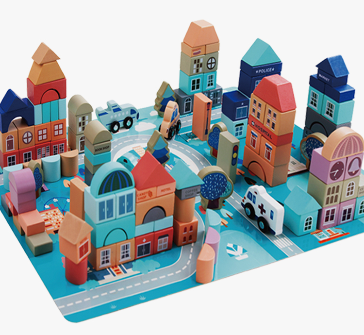 SOVA grad edukativna igračka drvene kocke 