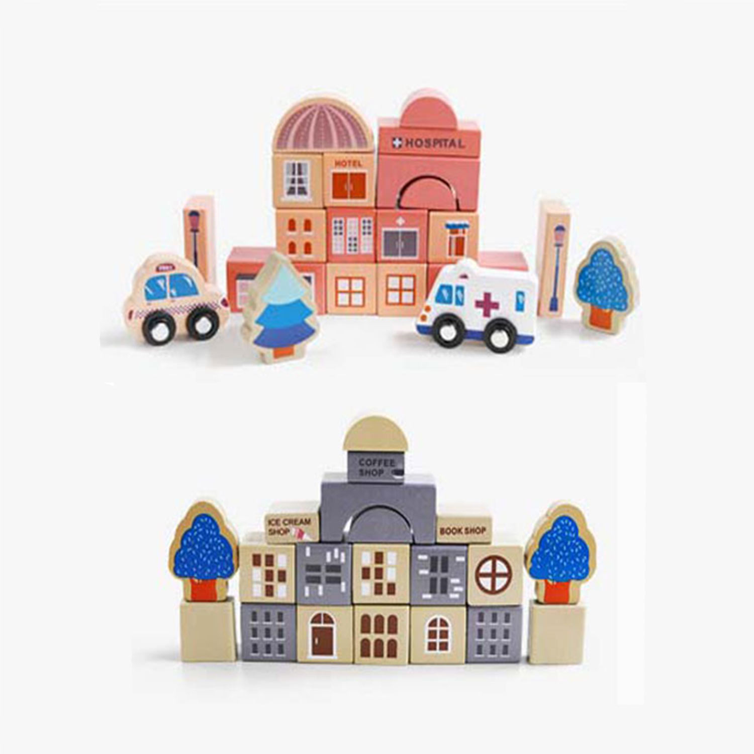 SOVA grad edukativna igračka drvene kocke 