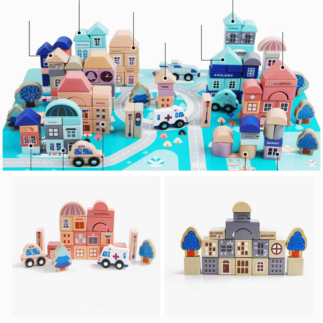 SOVA grad edukativna igračka drvene kocke 