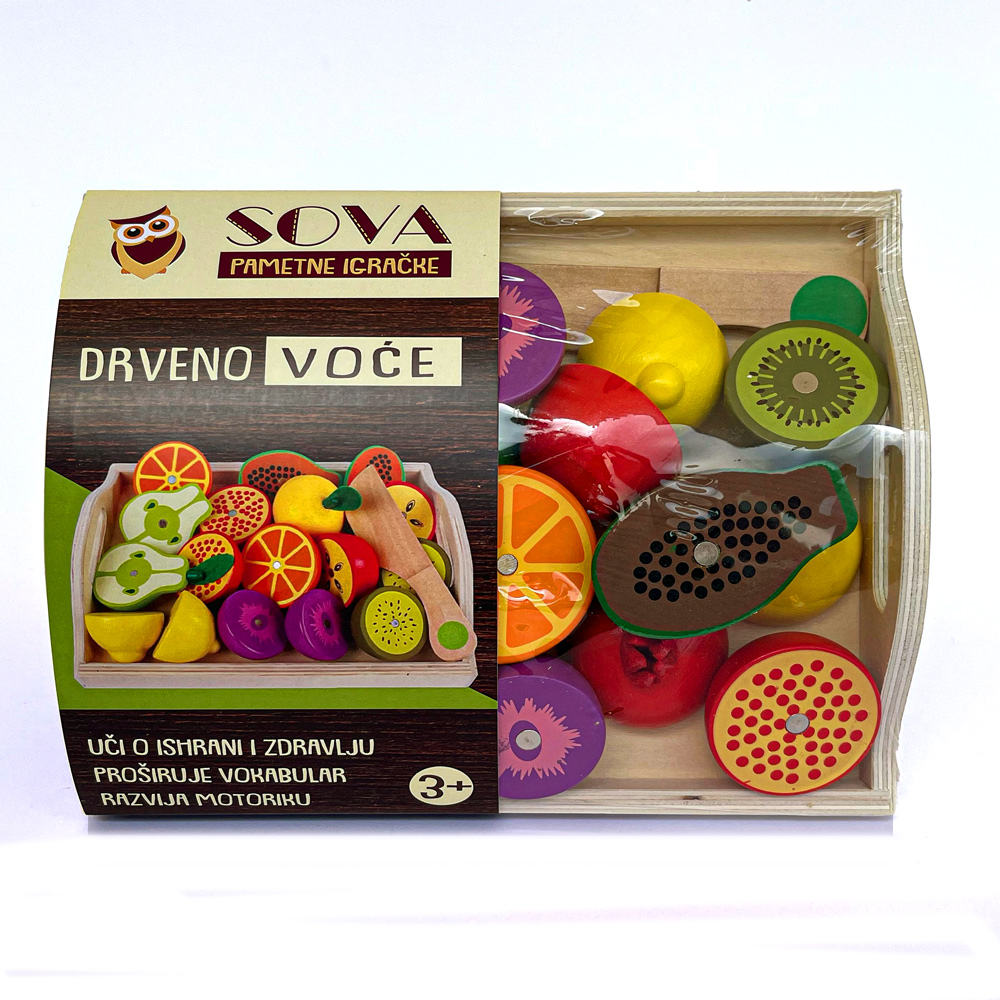 SOVA edukativna igračka drveno voće sa magnetima 