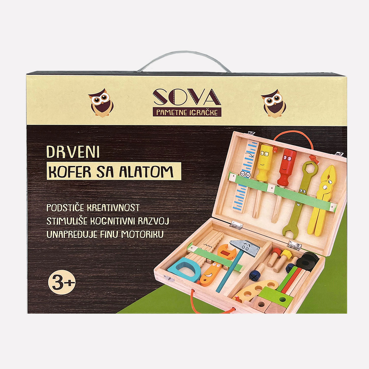 SOVA drveni kofer sa alatom igračka 