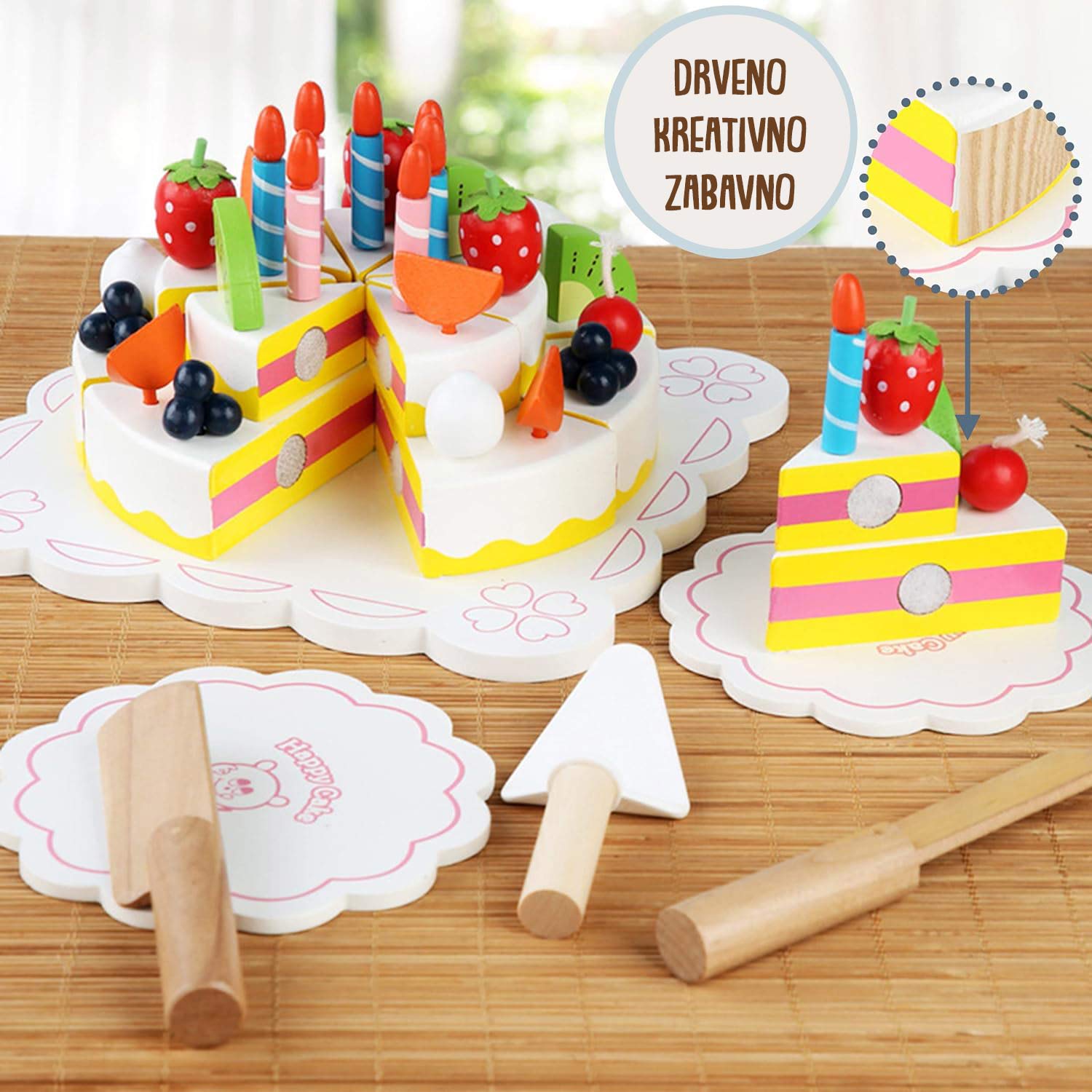 SOVA drvena torta za rođendan poklon za djevojčicu 