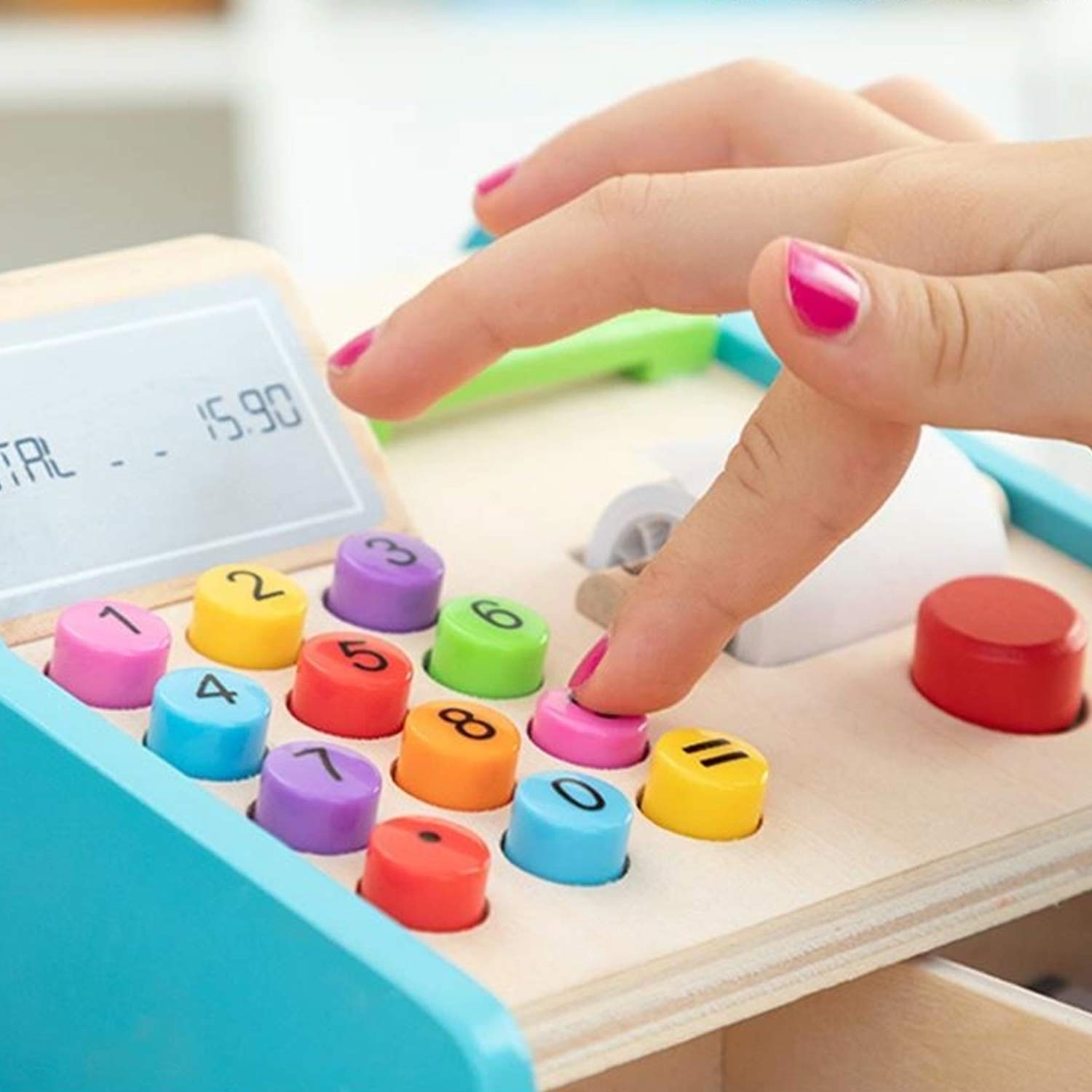 SOVA drvena kasa za prodavnicu edukativna igračka 