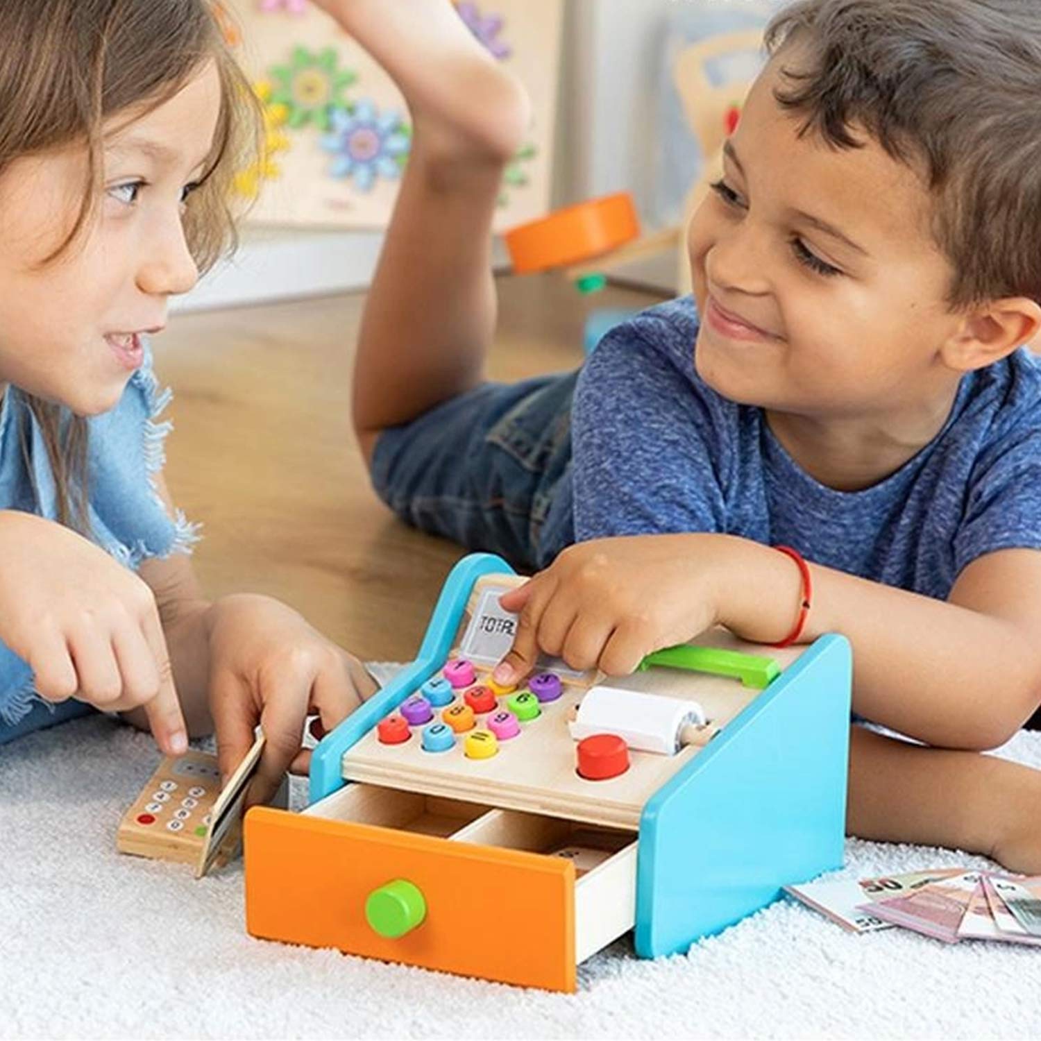 SOVA drvena kasa za prodavnicu edukativna igračka 