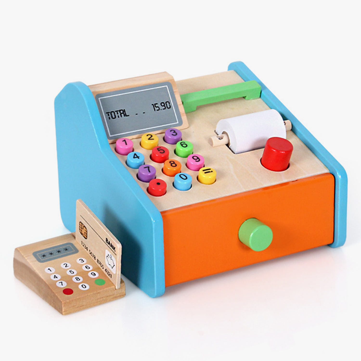 SOVA drvena kasa za prodavnicu edukativna igračka 