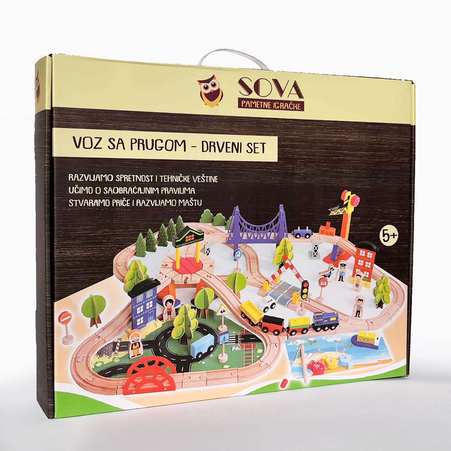 SOVA velika drvena pruga i voz 