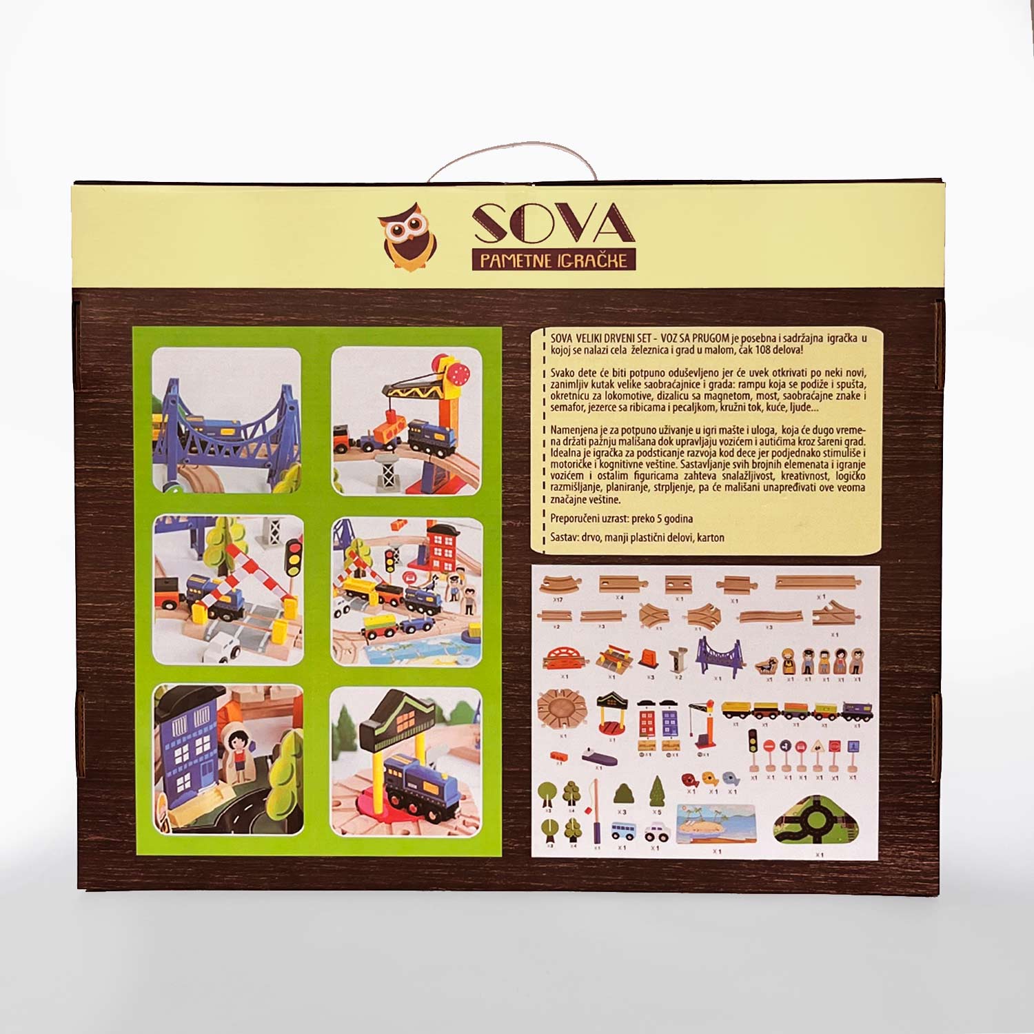 SOVA velika drvena pruga i voz 
