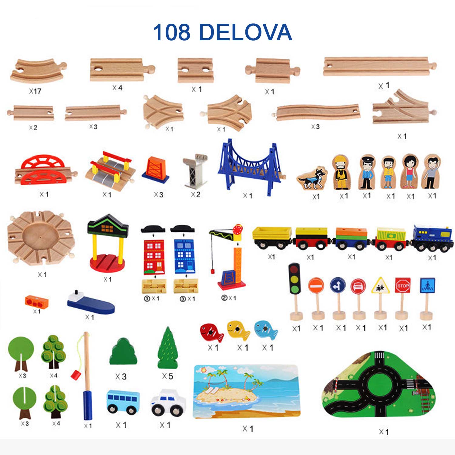 SOVA velika drvena pruga i voz   