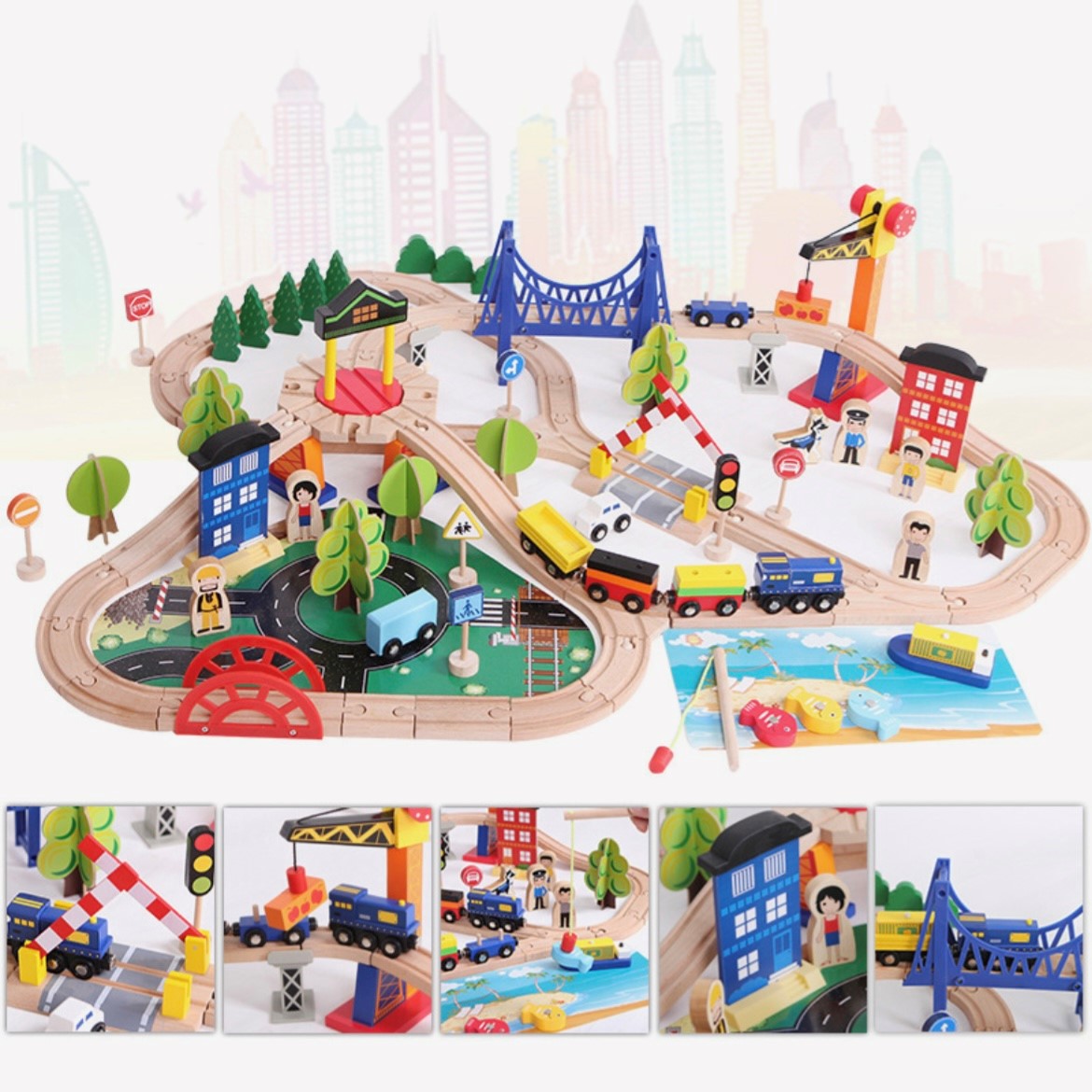 SOVA velika drvena pruga i voz   