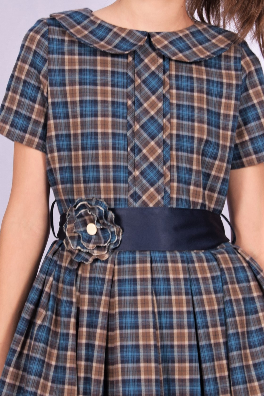 Teget braon svečana haljina za devojčice u vintaž stilu 