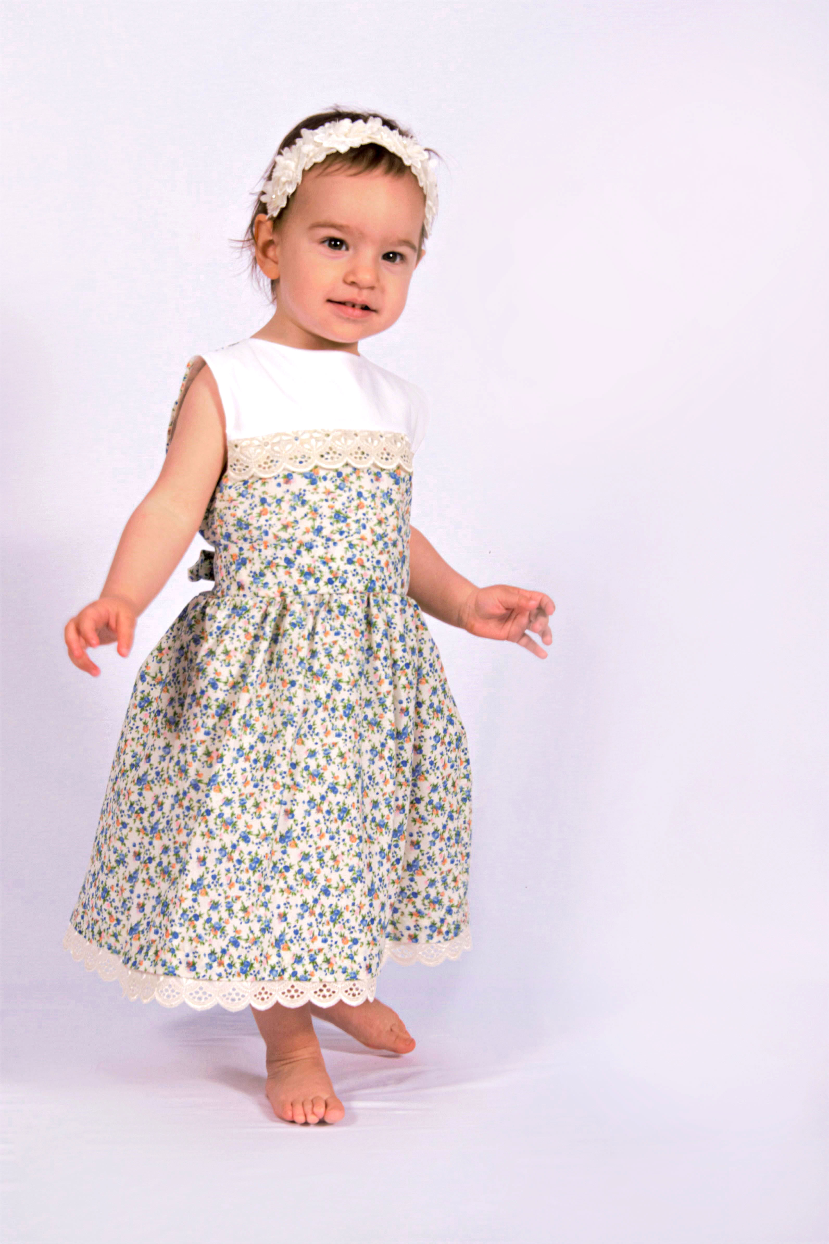 Letnja pamučna haljina sa cvetićima za devojčice 