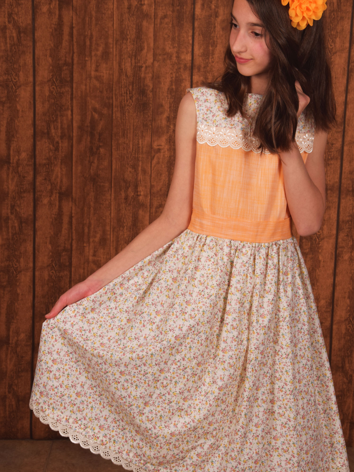 Letnja pamučna haljina sa cvetićima za devojčice 