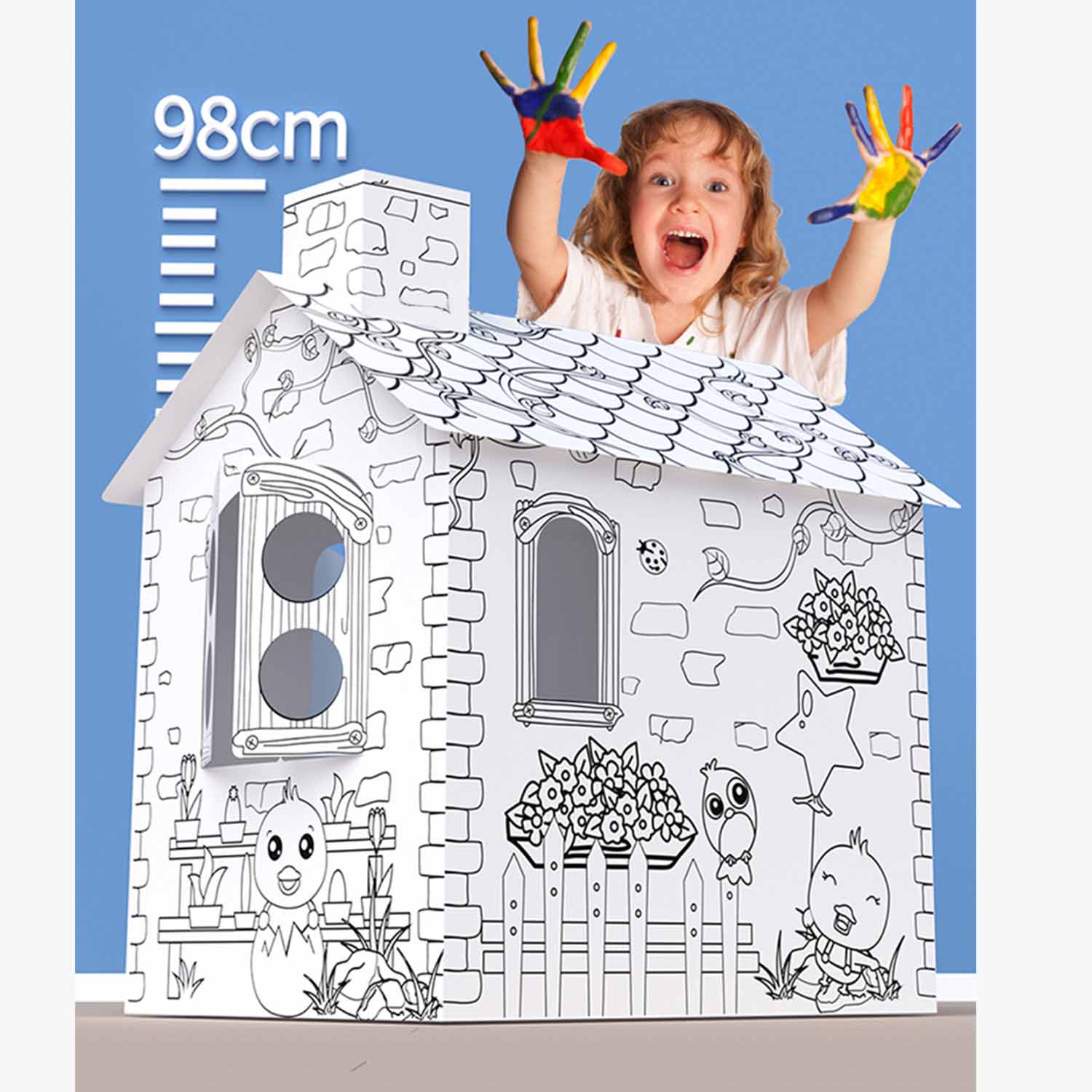 Kreativna igračka kuća od kartona za bojenje 