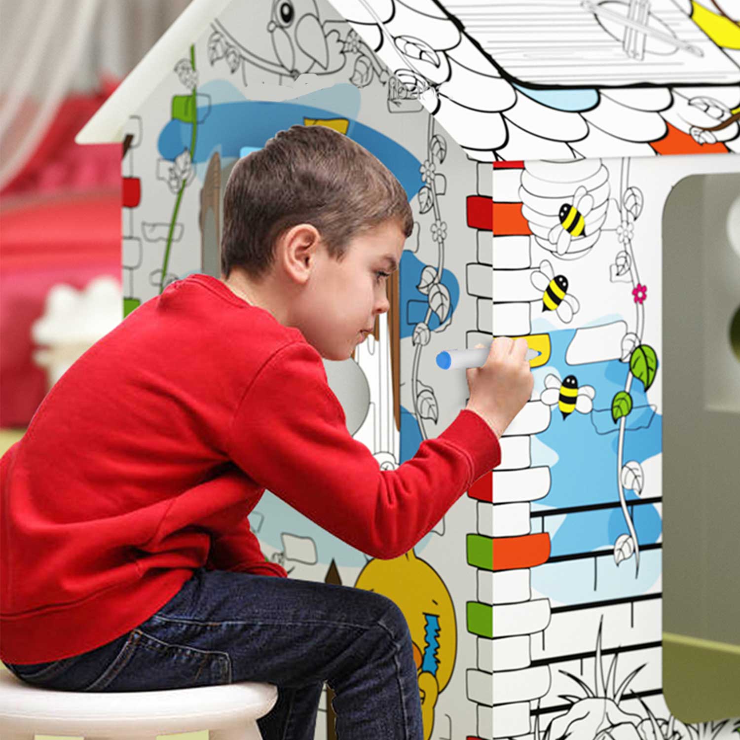 Kreativna igračka kuća od kartona za bojenje 