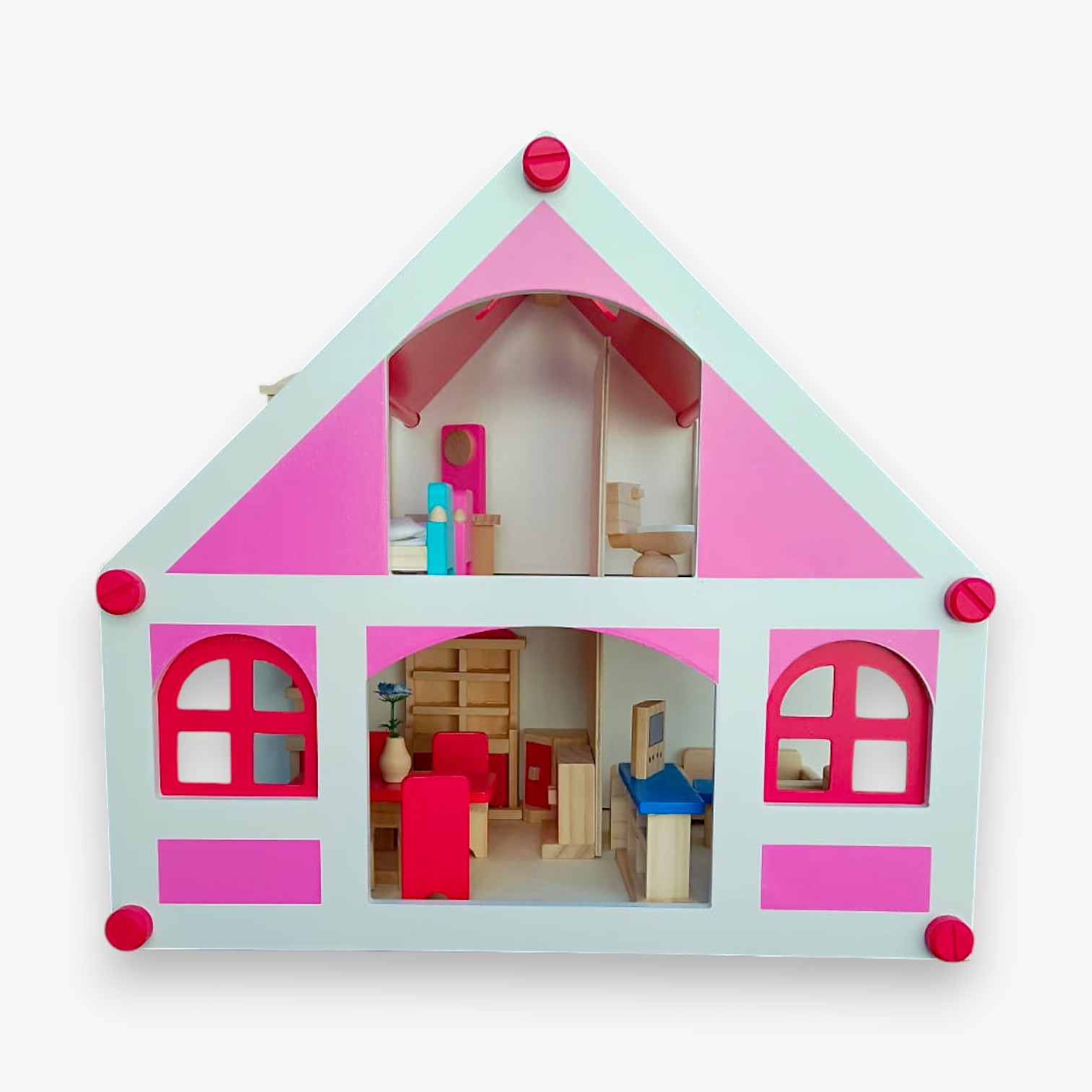 SOVA drvena kućica za lutke, sa namještajem 