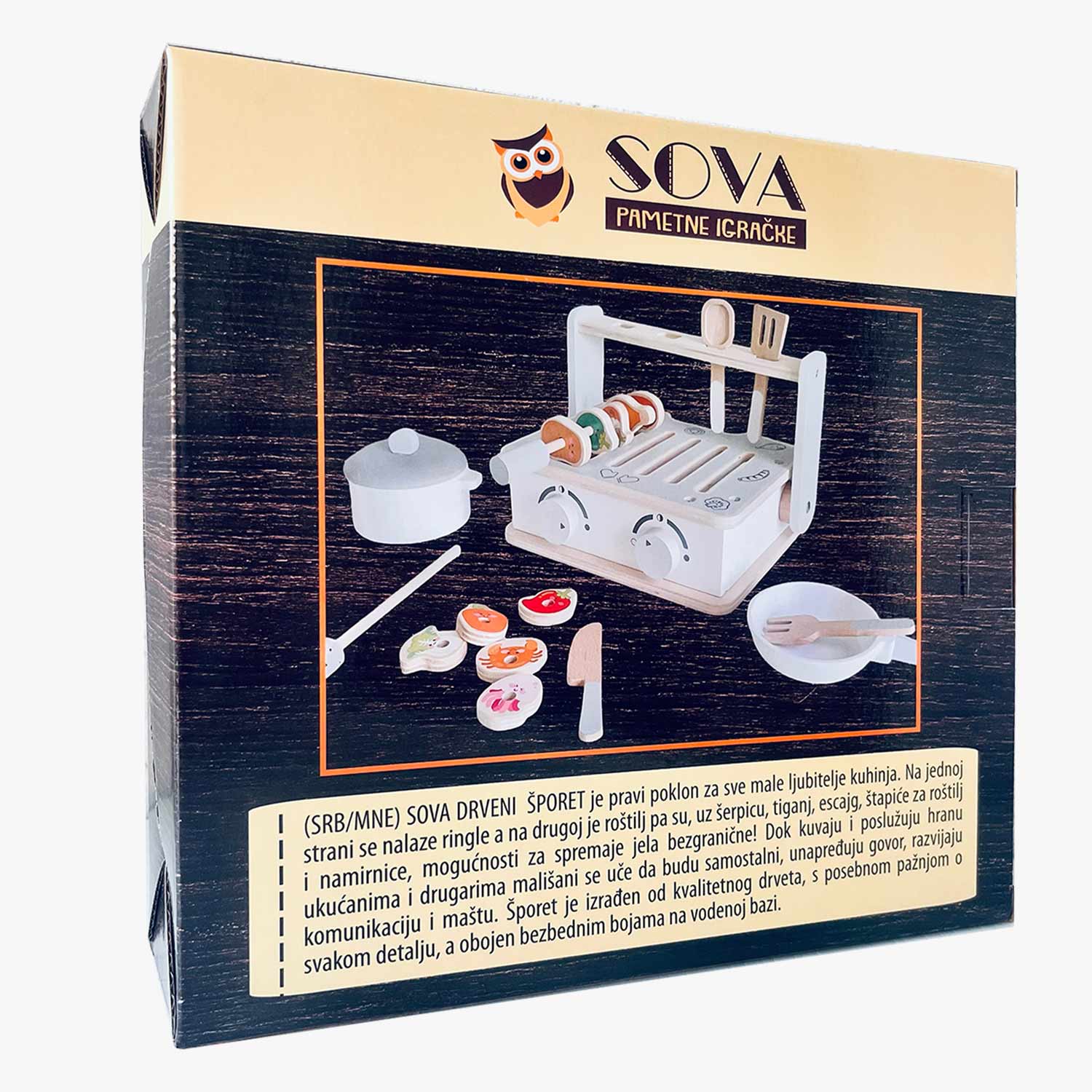 SOVA drveni šporet sa sudovima 