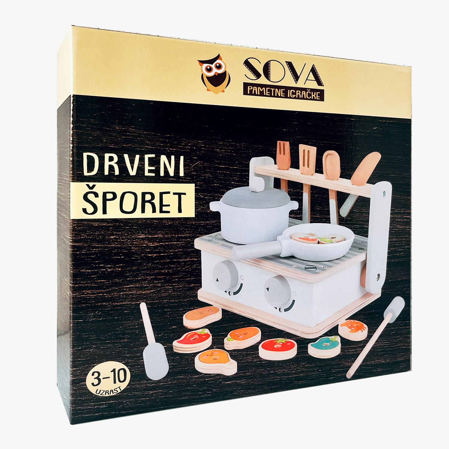 SOVA drveni šporet sa sudovima 