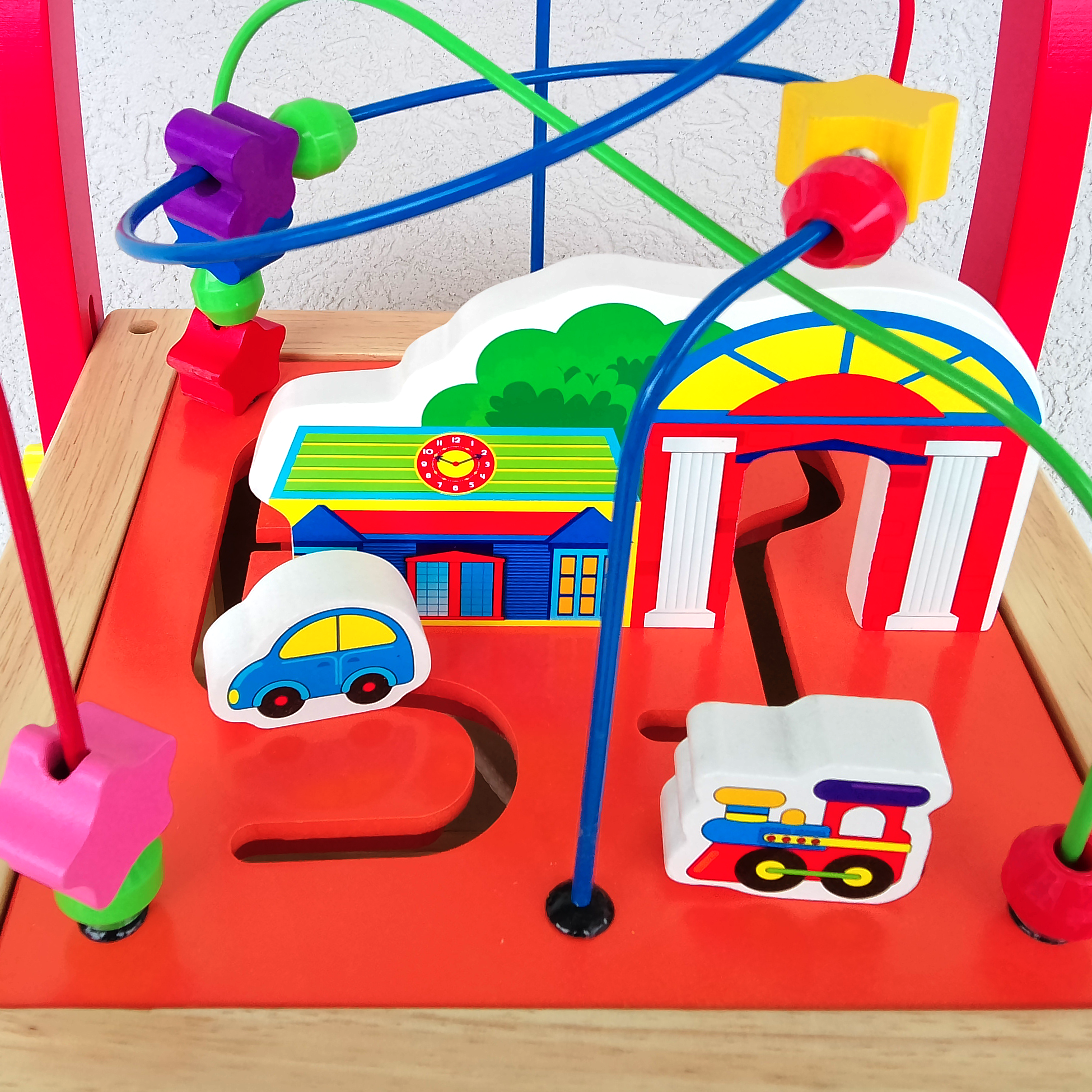 edukativna drvena guralica za bebe, podrska prohodavanju 