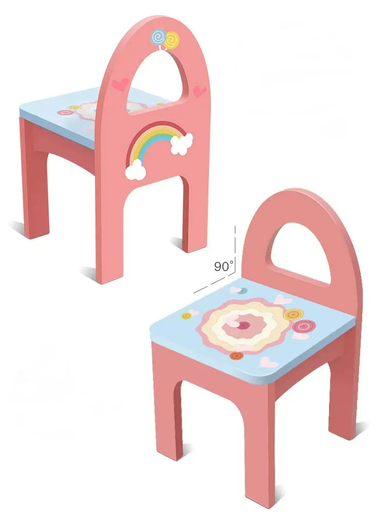 Kozmetički sto i stolica za šmiknanje - šareni, visina 82cm 