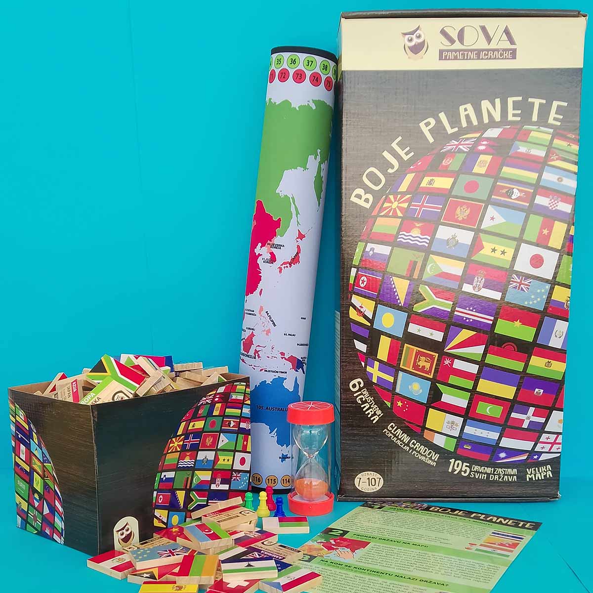 SOVA drustvena igra Boje planete - zastave sveta 