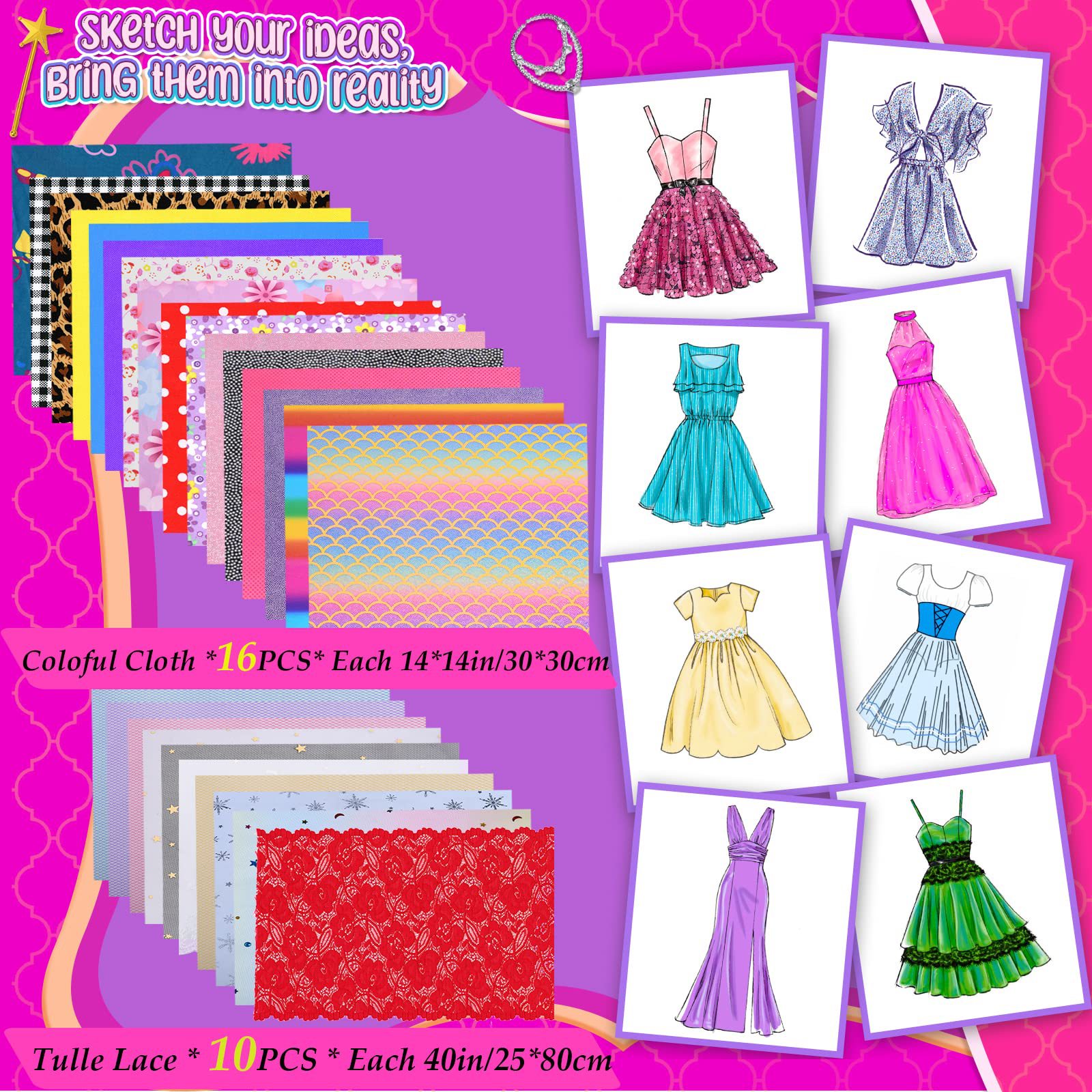 Kreativni set za djevojčice – modni dizajn i šivenje sa lutkom i dodacima 