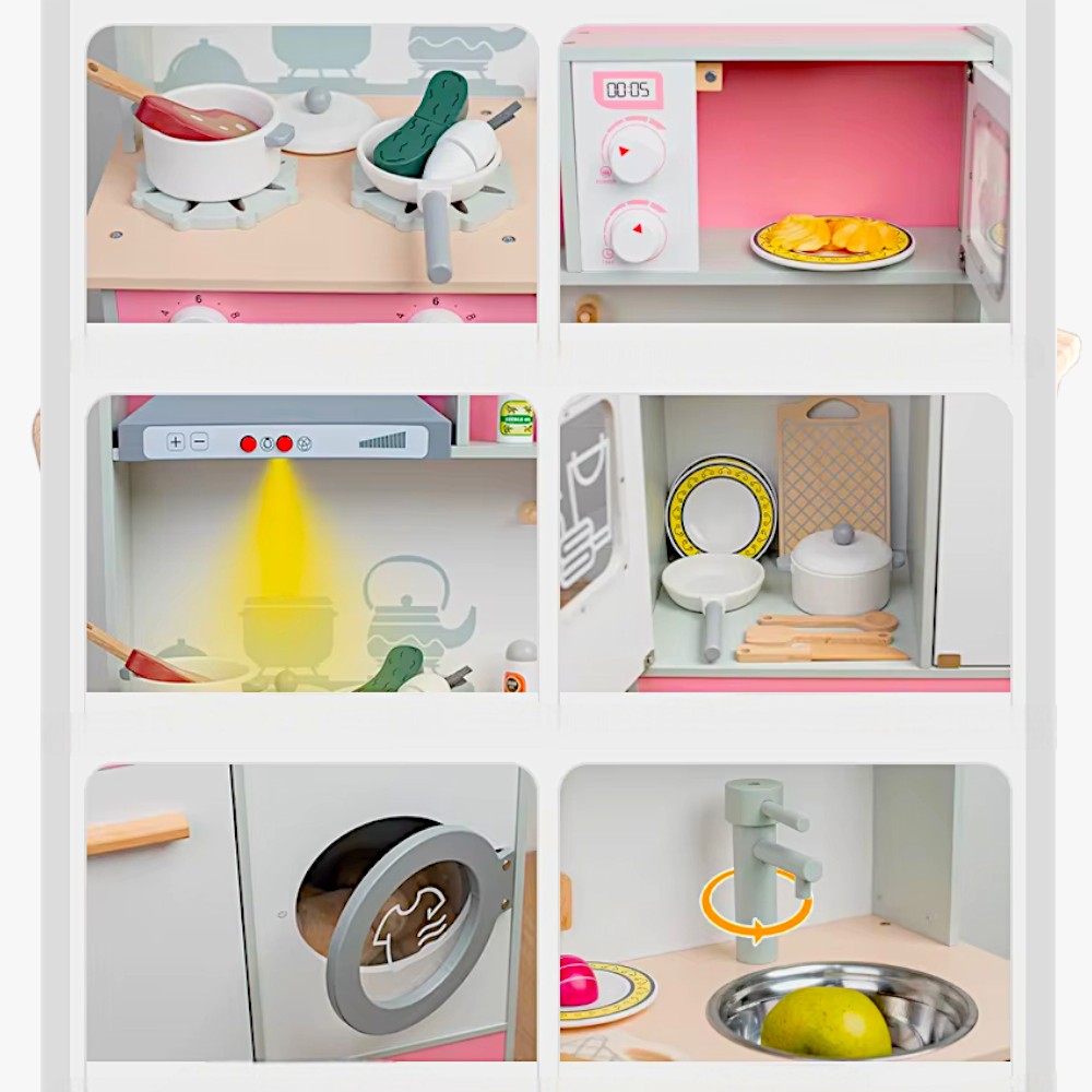 Velika drvena kuhinja sa veš mašinom,   95cm visina 