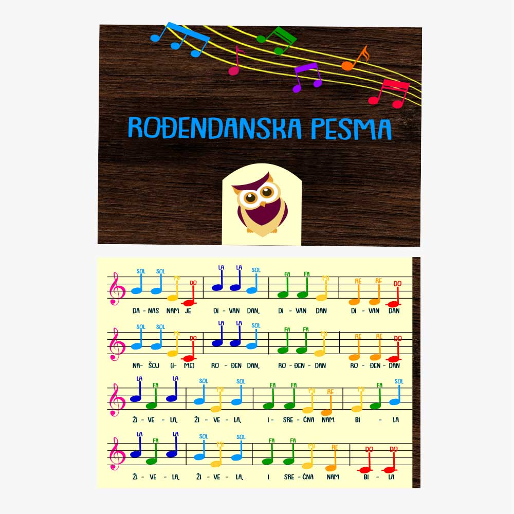 SOVA  šarene note - muzički set za djecu 