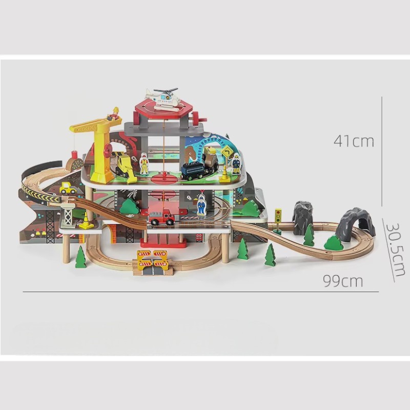 Velika drvena garaža sa kranom i liftom 99cm * 71cm 