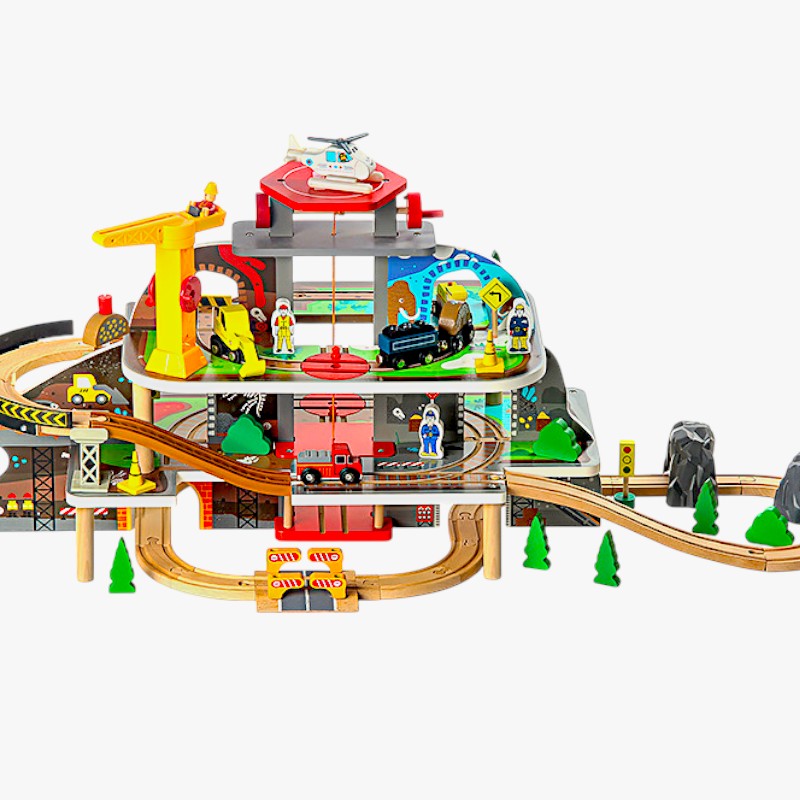 Velika drvena garaža sa kranom i liftom 99cm * 71cm 