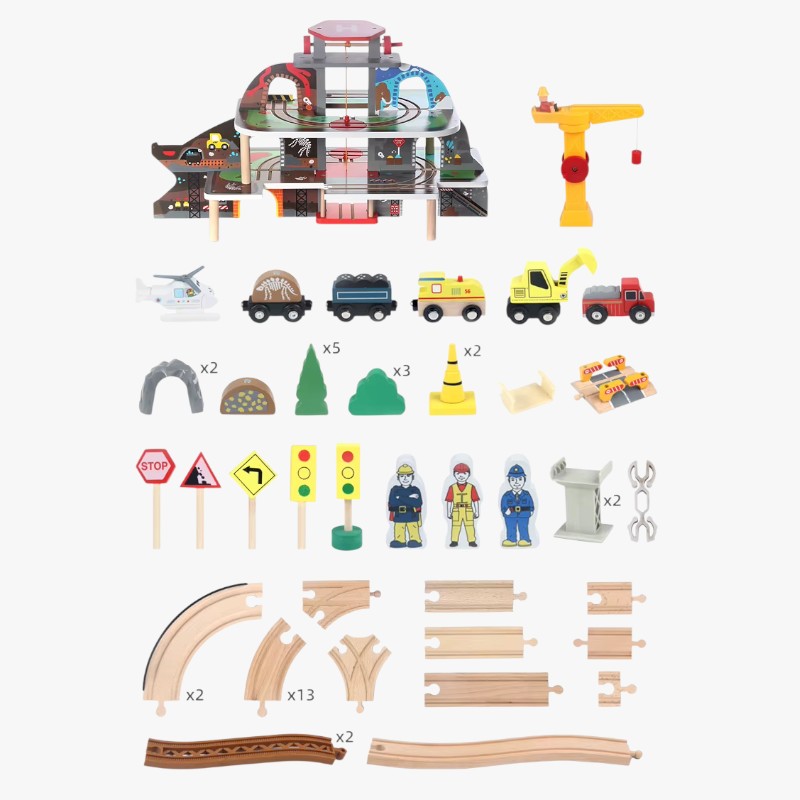 Velika drvena garaža sa kranom i liftom 99cm * 71cm 