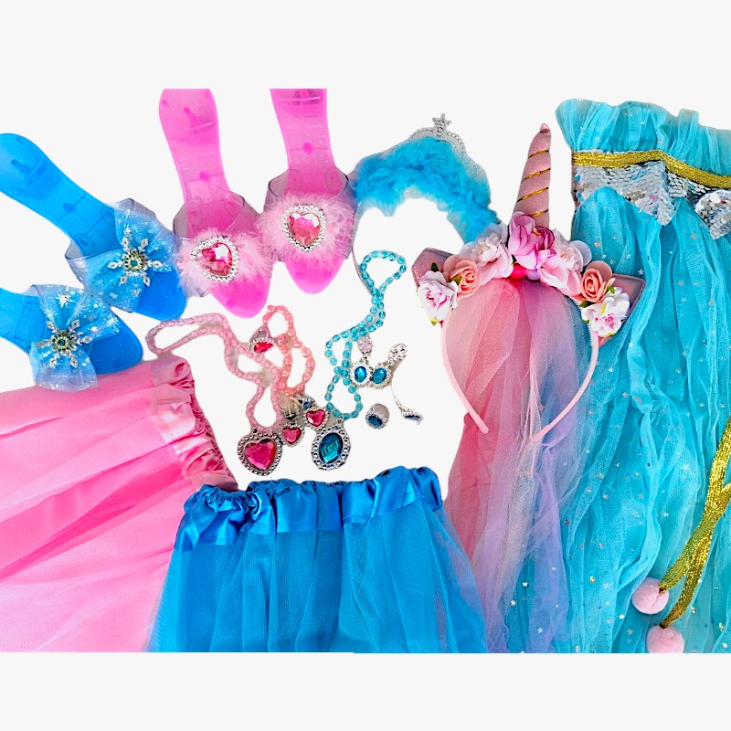 Kostim za maskenbal-princeza, kruna, plašt, nakit 