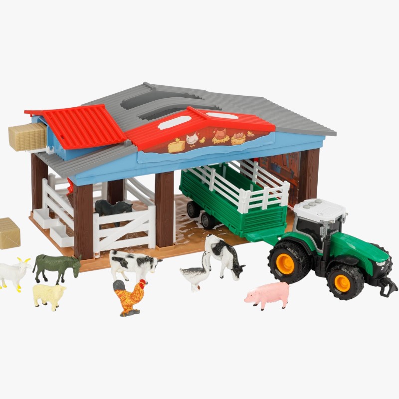 Farma sa traktorom i zivotinjama 