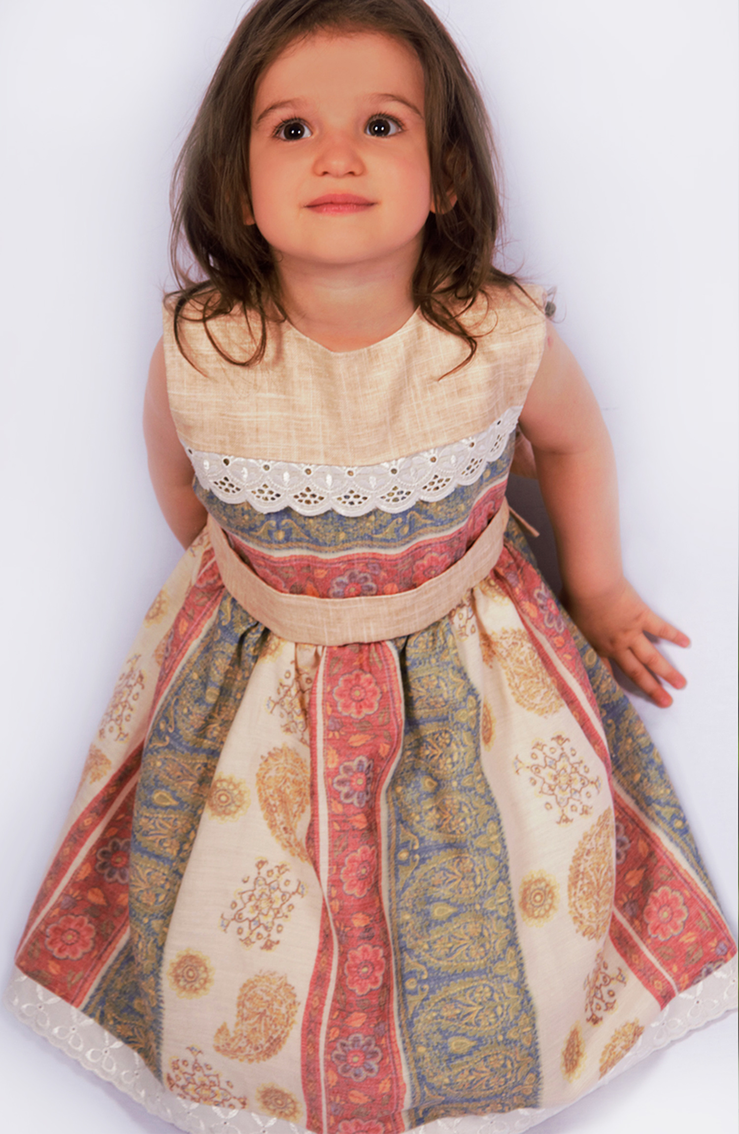 Letnja lanena haljina za devojčice   